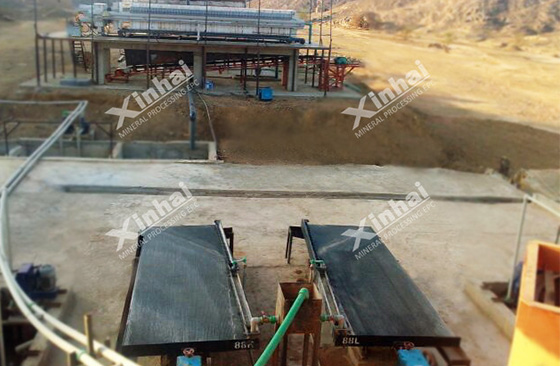 concentrating table for sulfide ore processing