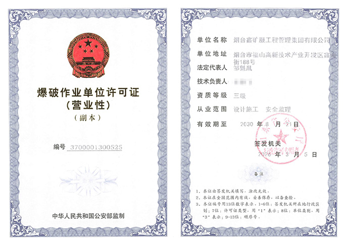 Class III Blasting Operations Unit License