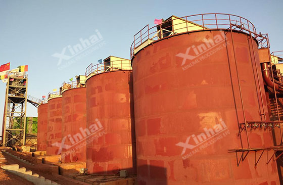 Agitation leaching and countercurrent carbon adsorption Agitation leaching and countercurrent carbon adsorption
