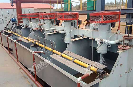 flotation cell machine manufactured from xinhai in ore dressing plant