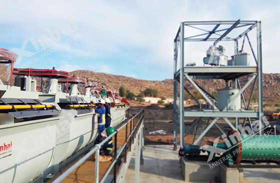 flotation system used in ore production plant